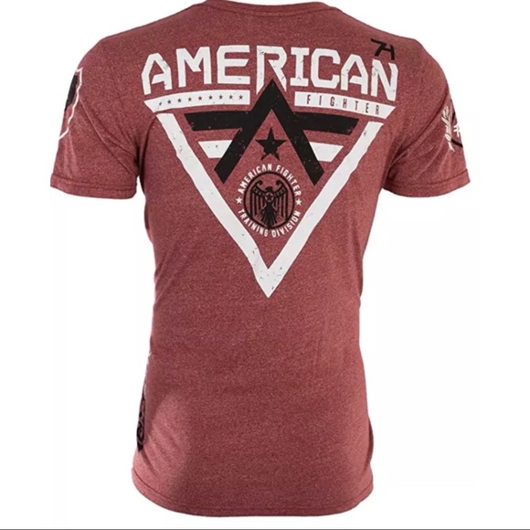 AMERICAN FIGHTER Alaska Red Black Athletic Fit Mens Crewneck T-shirt XL-2XL NWT - Picture 3 of 6